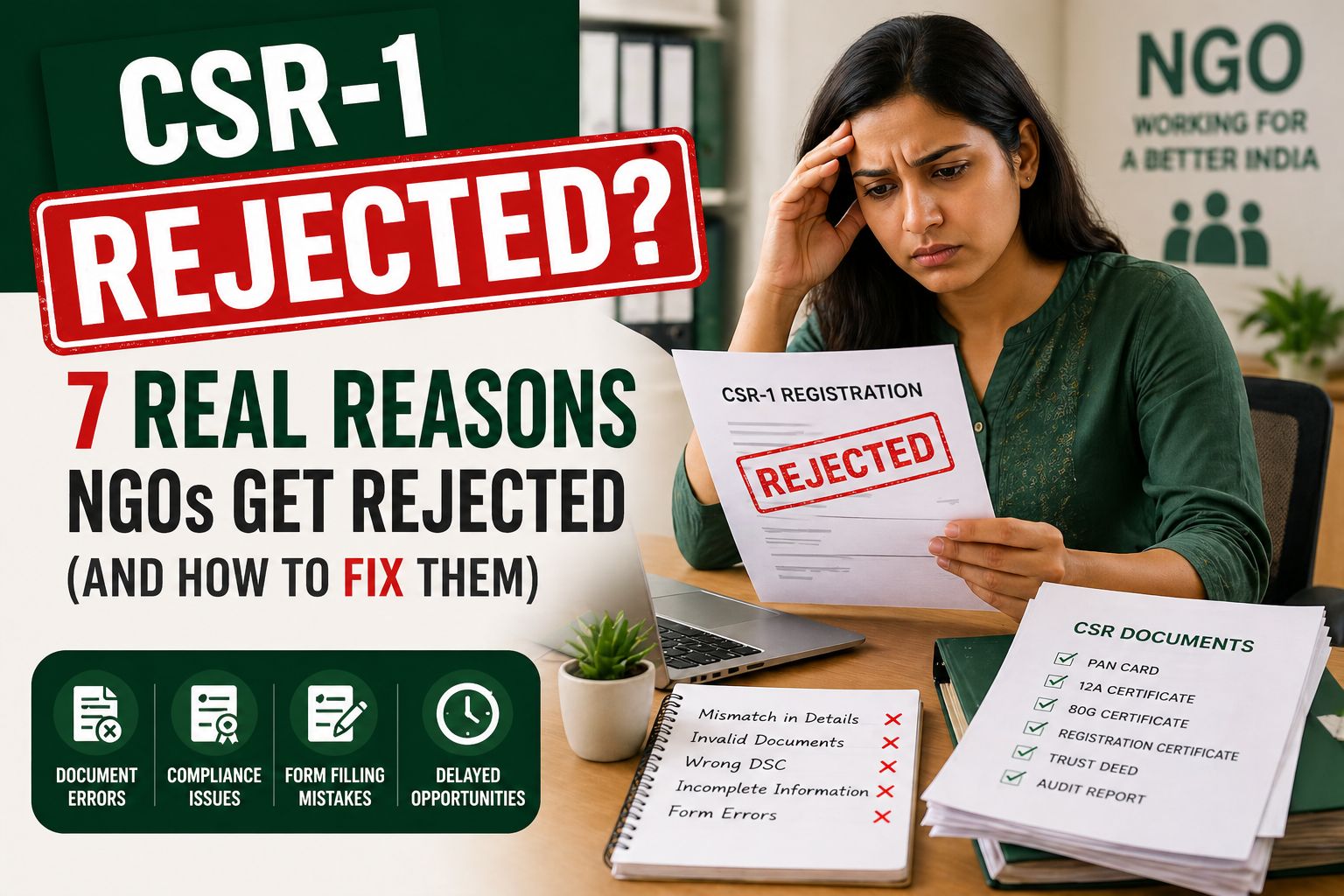CSR-1 Registration Rejected? 7 Real Reasons NGOs Get Rejected (And How to Fix Them)