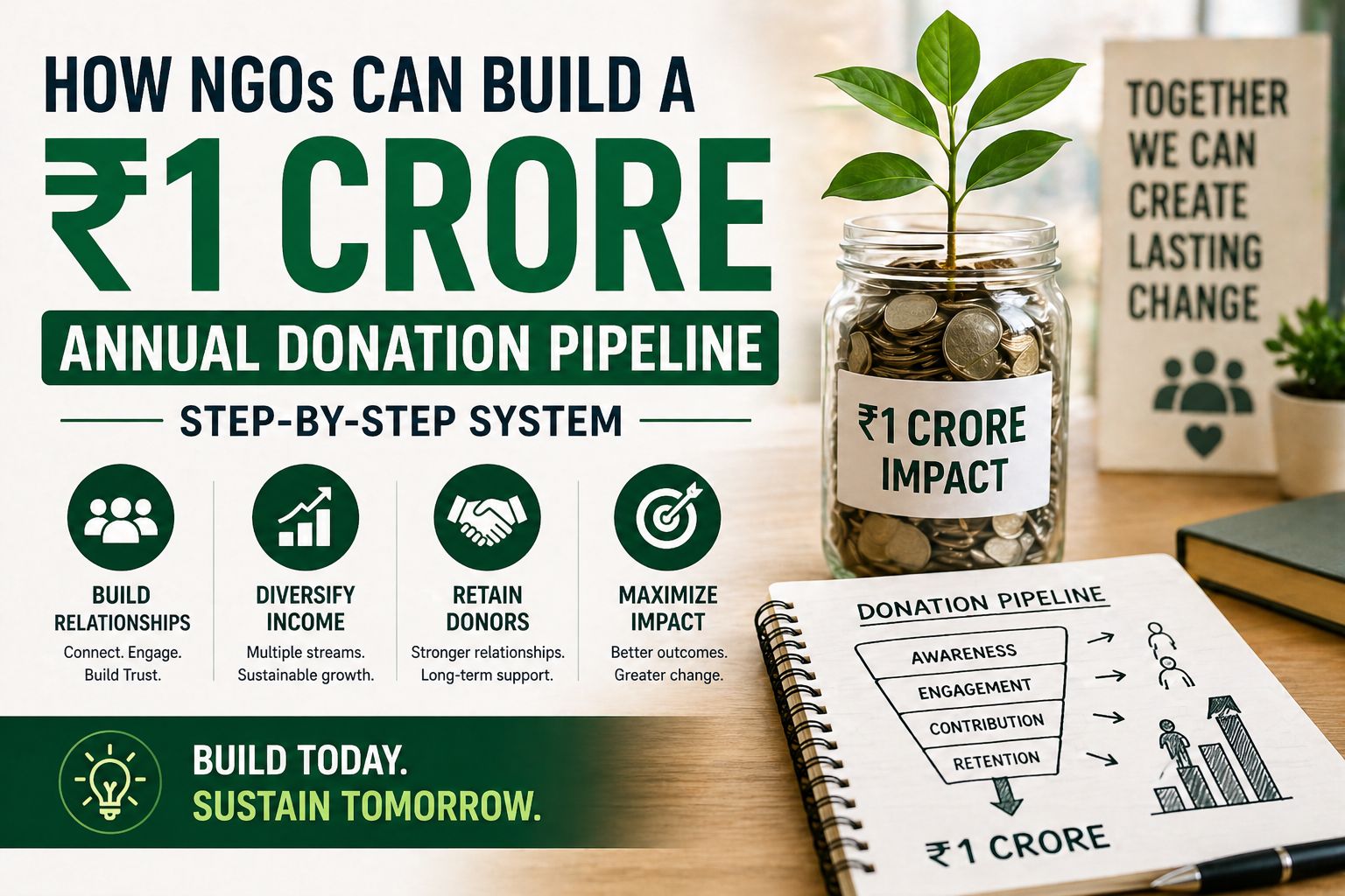 How NGOs Can Build a ₹1 Crore Annual Donation Pipeline (Step-by-Step System)