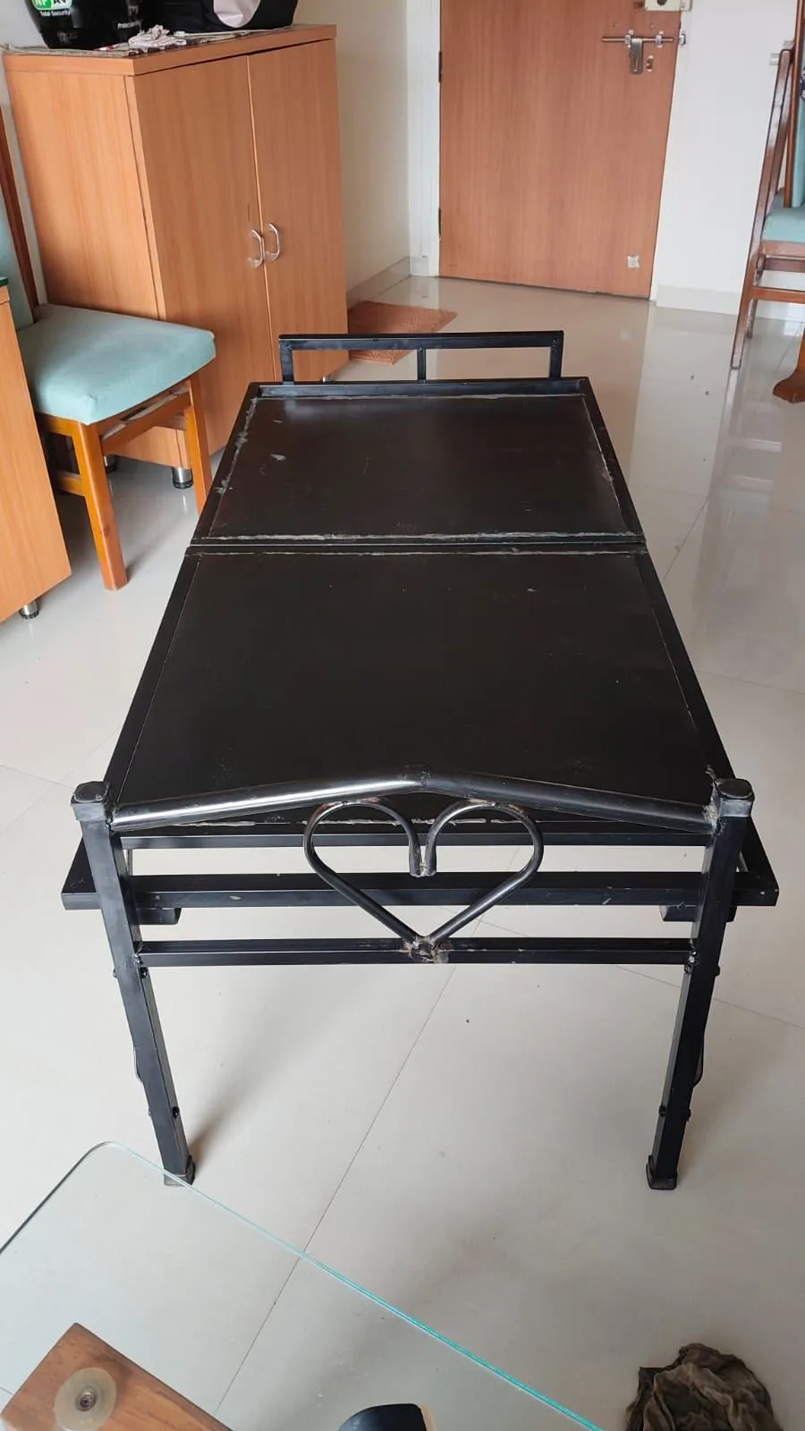 Foldable iron Single Bed with Fresh Mattress — Mumbai