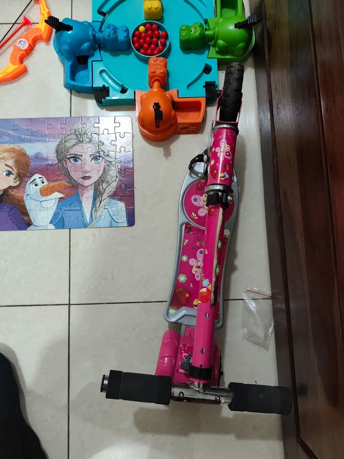 toys, big doll, kids scooter, puzzle. carrom board, train set, — photo 3