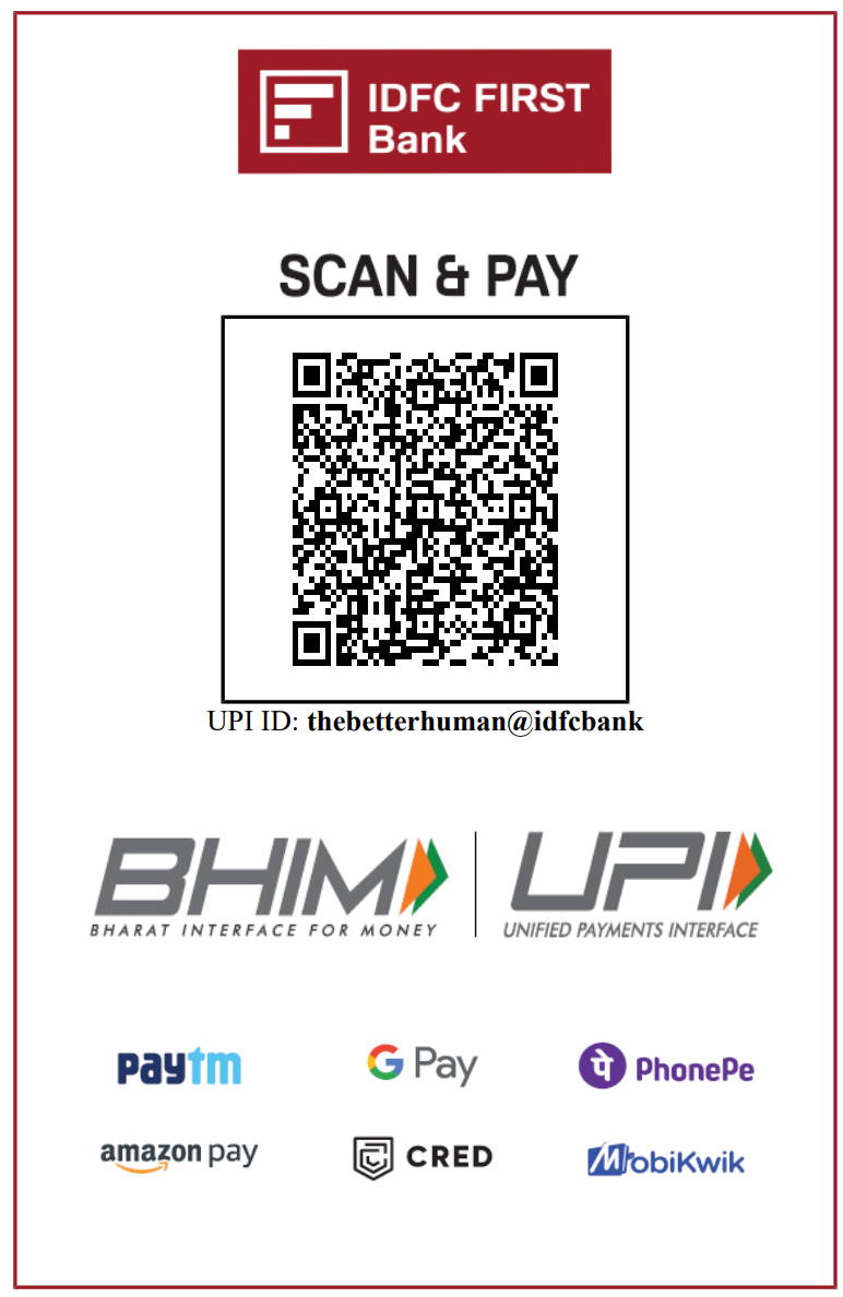 UPI QR code for THE BETTER HUMAN™ LIFE FOUNDATION